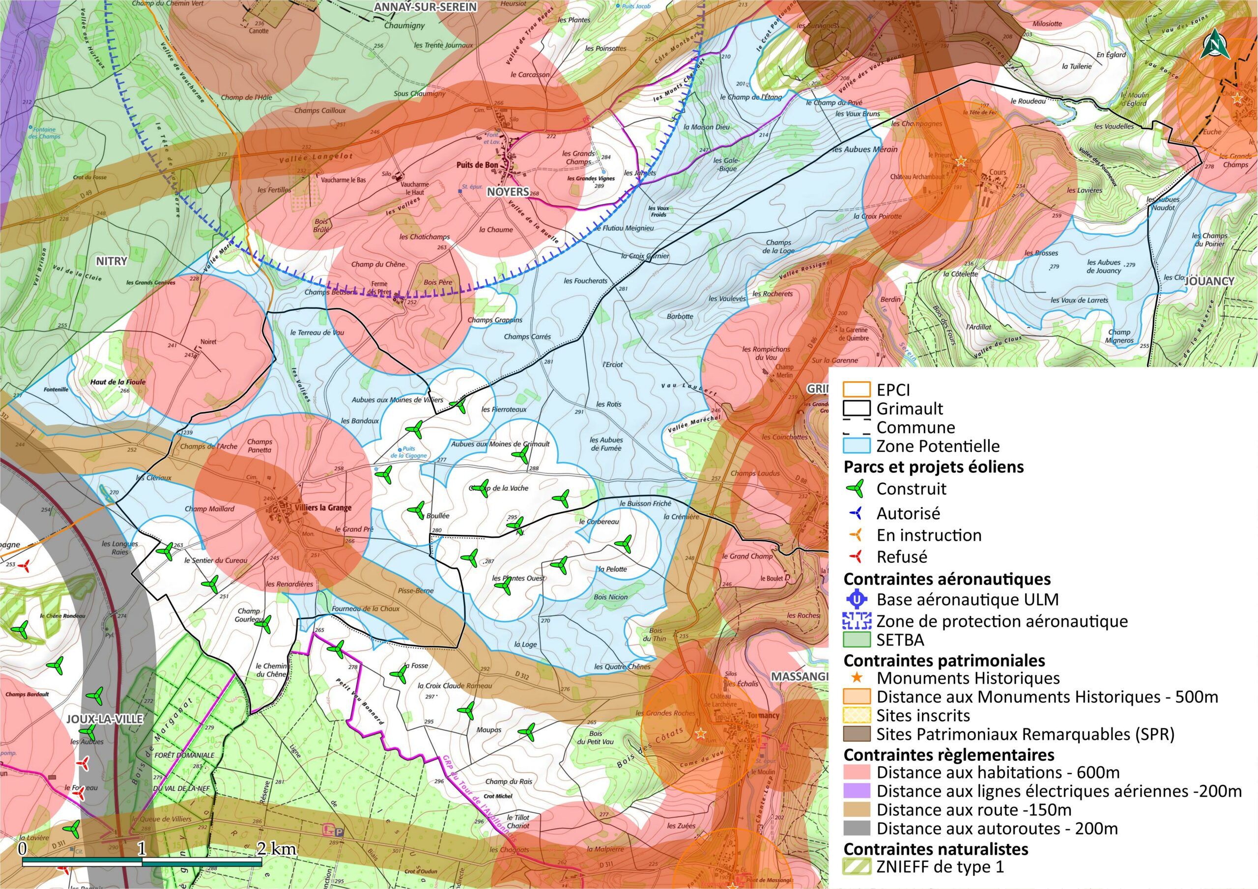carte des contraintes